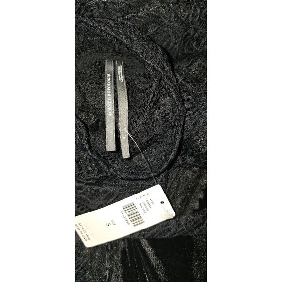 NWT Anthropologie Long-Sleeve Mock-Neck Lace Velvet Slip Midi Dress $170 SMALL - Picture 8 of 8